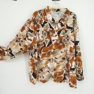 A23 LIZ & ME 3X FALL FLORAL ZIPPERED TOP OR JACKET
